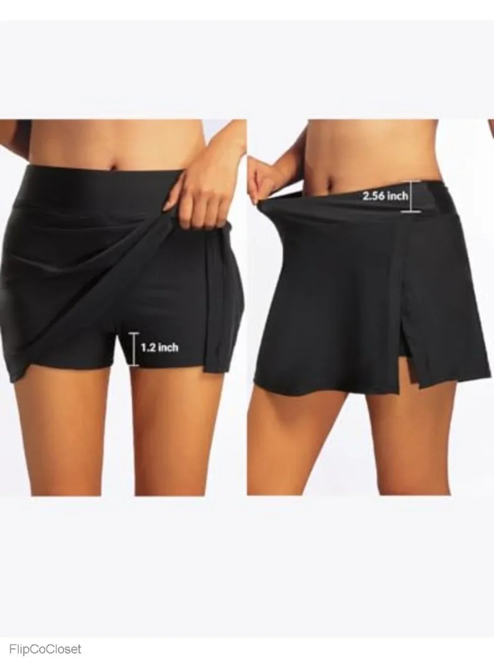 High Waisted Swim Skirt with Built-in Shorts Tummy Control Swim Bottom